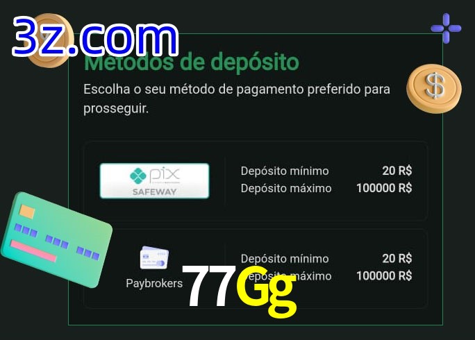 O cassino 77Gg oferece uma grande variedade de métodos de pagamento